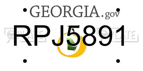 RPJ5891 Georgia License Plate