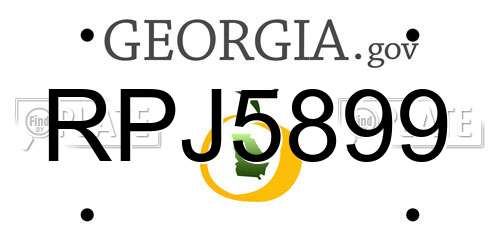 RPJ5899 Georgia License Plate