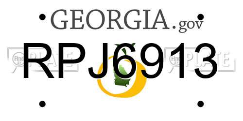 RPJ6913 Georgia License Plate