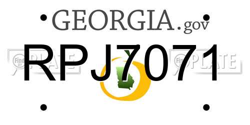 RPJ7071 Georgia License Plate