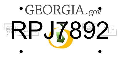RPJ7892 Georgia License Plate