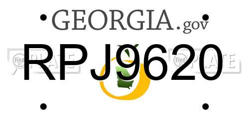 RPJ9620 Georgia License Plate