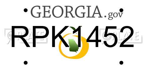 RPK1452 Georgia License Plate