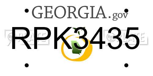 RPK3435 Georgia License Plate