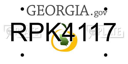 RPK4117 Georgia License Plate