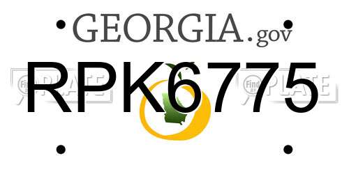 RPK6775 Georgia License Plate