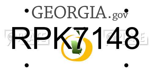 RPK7148 Georgia License Plate