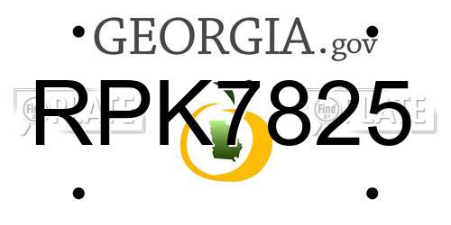RPK7825 Georgia License Plate