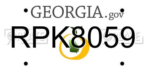 RPK8059 Georgia License Plate