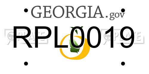 RPL0019 Georgia License Plate