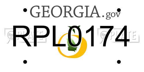 RPL0174 Georgia License Plate