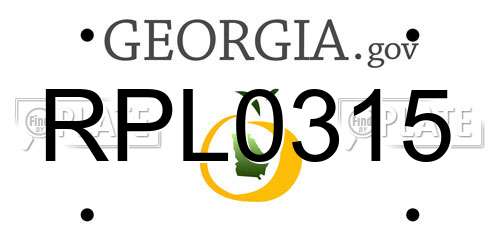 RPL0315 Georgia License Plate
