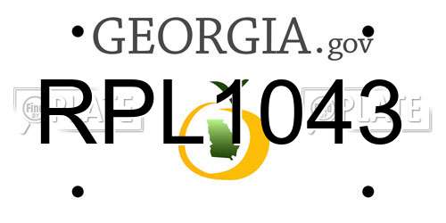 RPL1043 Georgia License Plate