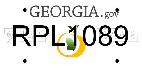 RPL1089 Georgia License Plate