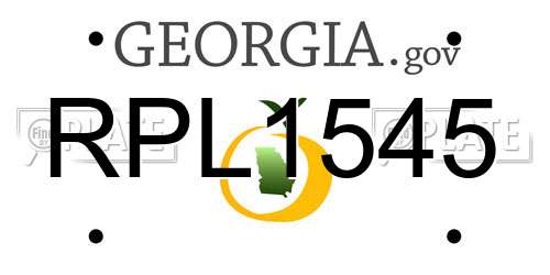 RPL1545 Georgia License Plate