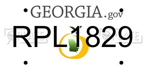 RPL1829 Georgia License Plate