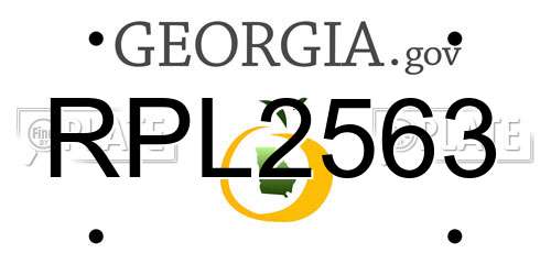 RPL2563 Georgia License Plate