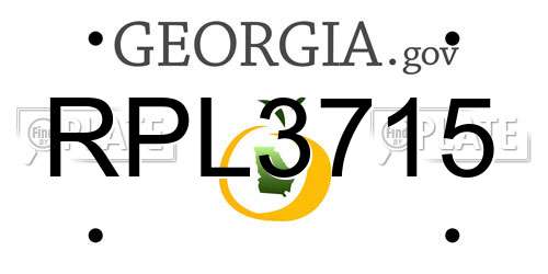 RPL3715 Georgia License Plate