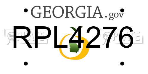 RPL4276 Georgia License Plate