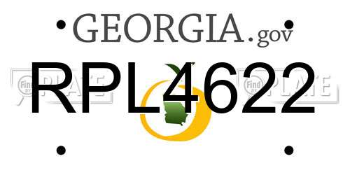 RPL4622 Georgia License Plate