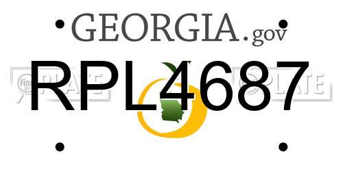 RPL4687 Georgia License Plate