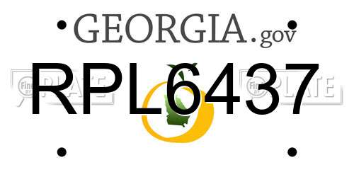 RPL6437 Georgia License Plate