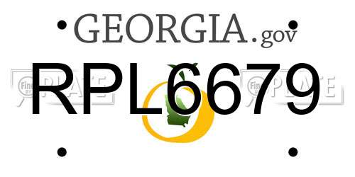 RPL6679 Georgia License Plate