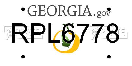 RPL6778 Georgia License Plate