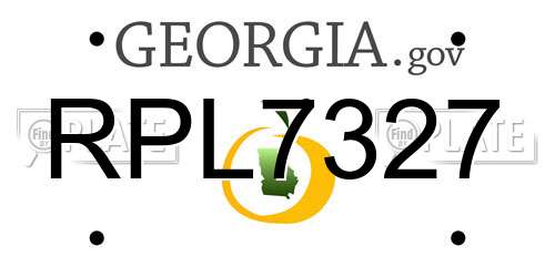 RPL7327 Georgia License Plate