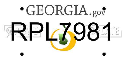RPL7981 Georgia License Plate
