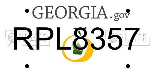 RPL8357 Georgia License Plate
