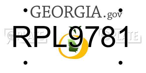 RPL9781 Georgia License Plate