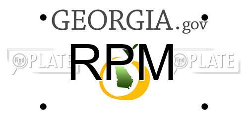 RPM Georgia License Plate