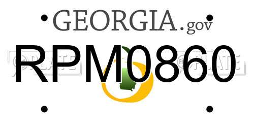 RPM0860 Georgia License Plate