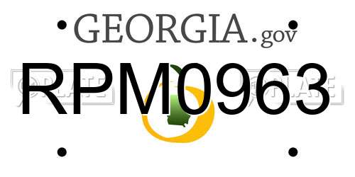 RPM0963 Georgia License Plate