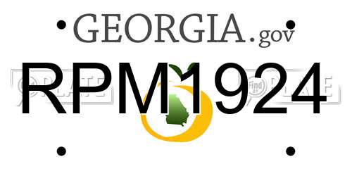 RPM1924 Georgia License Plate