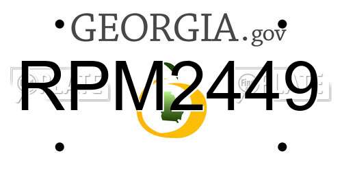 RPM2449 Georgia License Plate