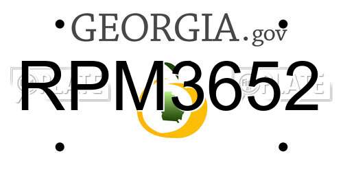 RPM3652 Georgia License Plate