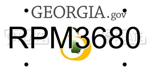 RPM3680 Georgia License Plate