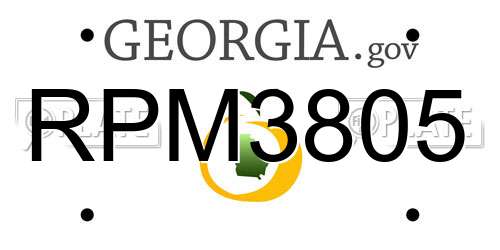 RPM3805 Georgia License Plate