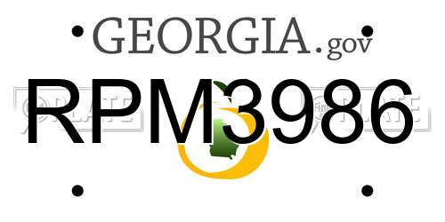 RPM3986 Georgia License Plate