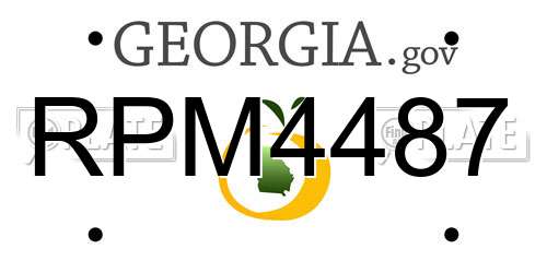 RPM4487 Georgia License Plate