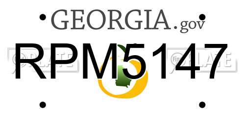RPM5147 Georgia License Plate