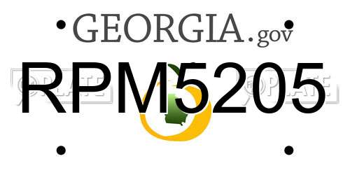 RPM5205 Georgia License Plate