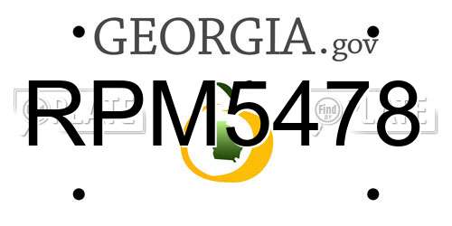 RPM5478 Georgia License Plate