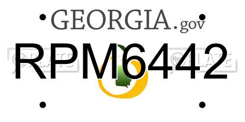 RPM6442 Georgia License Plate