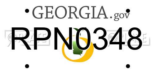 RPN0348 Georgia License Plate