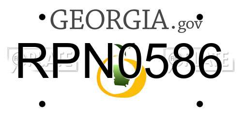 RPN0586 Georgia License Plate