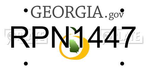 RPN1447 Georgia License Plate