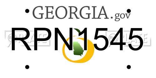 RPN1545 Georgia License Plate